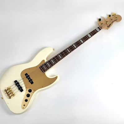 Squier Jazz Bass 40th Anniversary Gold Edition 2022 Olympic White image 1
