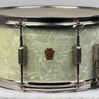 Ludwig WFL 7x14" Twin Strainer 30's Snare Drum - White Marine Pearl image 2