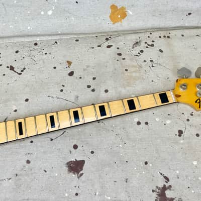 1970's Fender Jazz Bass Neck & Tuners Maple with Black Block Vintage ~1971-1974 image 1