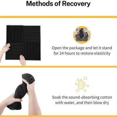 50 x Mega PACK -  Acoustic Foam Panels Wedges Soundproofing Noise Cancelling Foam 1’’ x 12’’ x 12" image 3