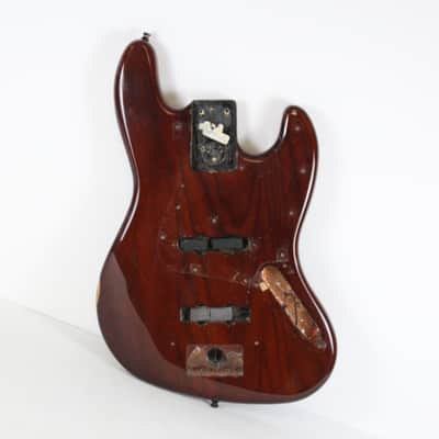 1978 Fender Jazz Bass BODY Burgundy Red Walnut ASH 3-Bolt to 4-Bolt 1970's Vintage image 1