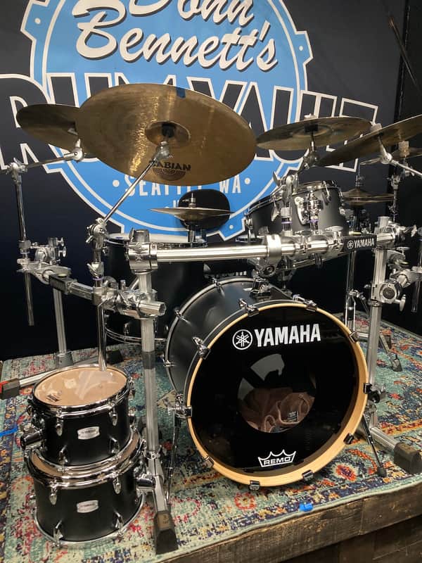 David Garibaldi’s Tower of Power, Yamaha Tour Custom 5-Piece Tour Drum Set Complete with Rack, Hardware and Cases. Authenticated! 2020 - Licorice Satin image 1