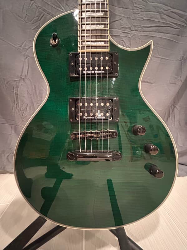 ESP LTD EC-1000 Deluxe – See Thru Green Flame Maple – Made in Korea - 2017 image 1