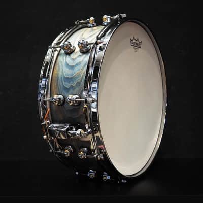 Pearl USED ​​MCCA1450S/C #1011 Music City Custom -USA Solid Ash Shell Snare Drums 14×5 [Hand-rubbed Lightning Blue Finish] image 4