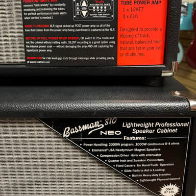Fender Bassman 100T Head + 810 Neo Cab 2013 - Black image 4