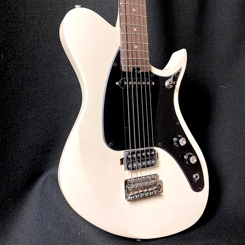 Aria Pro II Jet B’tone Baritone Guitar 2021 See-Through Vintage White image 1