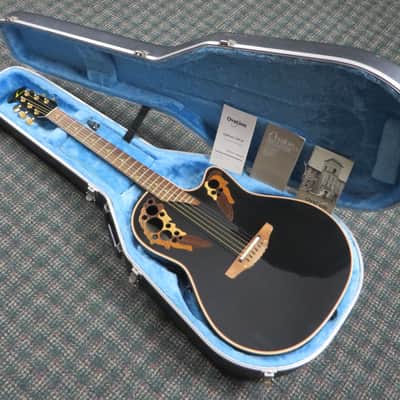 1996 Ovation USA 1868 Elite Acoustic/Electric Black! w/OHSC image 9