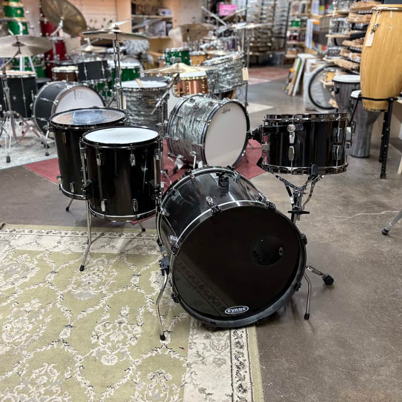 Tempus 4-Piece Carbon Fiber Drum Set 1990s - Black image 1