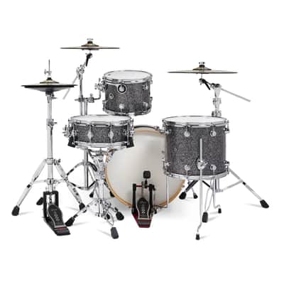 DW DWe 4pc Complete Electronic/Acoustic Drum Set w/Roland V51 Black Galaxy image 2