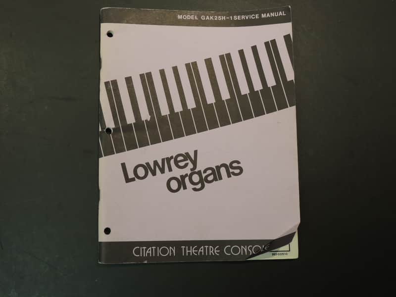 Lowrey Model GAK25H-1 Service Manual