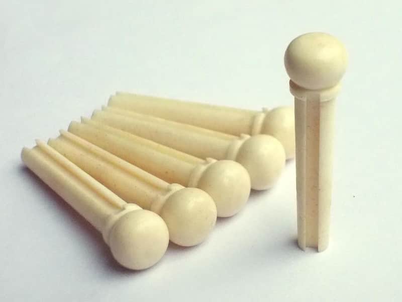 NIB-6 Piece Acoustic Guitar Bridge Pins Real Bone image 1
