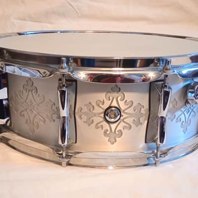 CUSTOM ENGRAVED ALUMINUM SNARE DRUM 14/10L - FREE SHIP TO C-USA! image 4