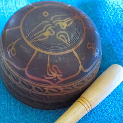 Japanese Rin Singing Bowl Cup Chime Bell with Striker - Vintage image 1