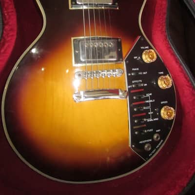 Harmony Effector Vintage 1970s Electric Guitar Les Paul Copy Tobacco Burst w/ Hard Case image 3