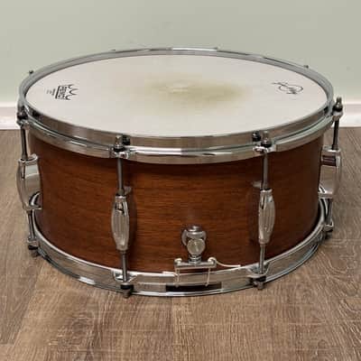 George Way Dunnett GW654T-TM 6.5 X 14'' Nyatoh Snare Drum 2017 - Dark Brown Matte Lacquer image 4