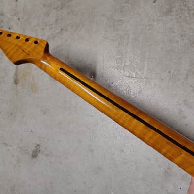 Flame Roasted Maple Strat Neck fits fender Stratocaster body 22 frets Modern image 10