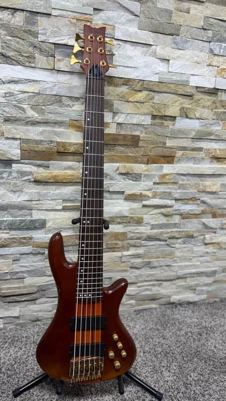 Schecter Stiletto Studio-6 Active 6-String Bass – Honey Satin – Upgraded with Kahler Professional Bridge image 1