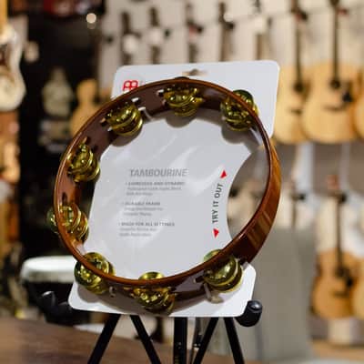 Meinl African Brown Wood Tambourine Brass Jingles image 2