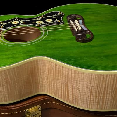 NEW ! Gibson SJ-200 Standard - Custom Shop - Dealer Select - Super RARE - Green Top - Authorized Dealer - AAAAA Flamed Natural Maple Back & Sides - G07203 image 13
