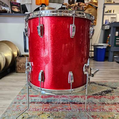 Ludwig Super Classic 22-16-13" 3-ply Drum Kit in Red Sparkle - Keystone Badge 1964 image 14