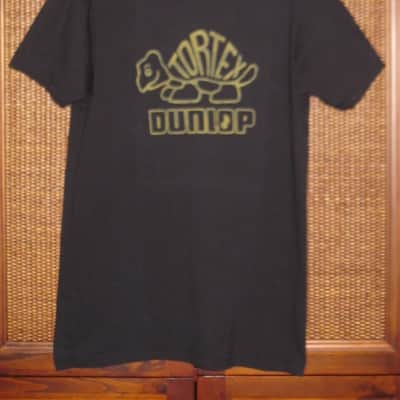 new (NO packaging / NO hang tag) A+ genuine Dunlop TORTEX MEN'S "VINTAGE" T-SHIRT, DSD31MTSM, Size Medium - Black, 100% Cotton, Short Sleeve - Graphic is yellowish-gold (this is NOT a vintage shirt) the graphic / logo is vintage style image 1