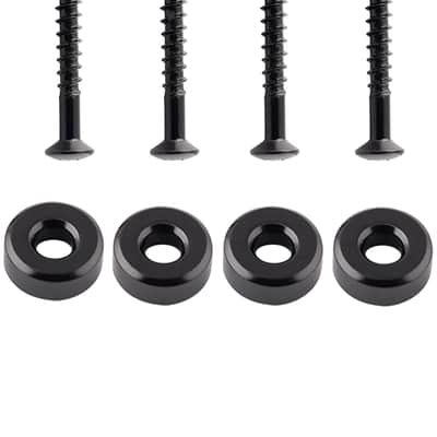 Guitar Neck Joint Bushings And Bolts Mounting Ferrules Metal With Mounting Screws For Electric Guitar Or Bass Guitar Black 4Pcs. image 2