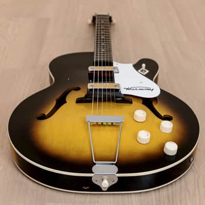 1963 Harmony Rocket H54 Vintage Electric Guitar Sunburst w/ DeArmond Gold Foils image 14