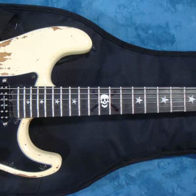Custom Strat Nitro White Relic "Stars & Skull" 2018 image 20