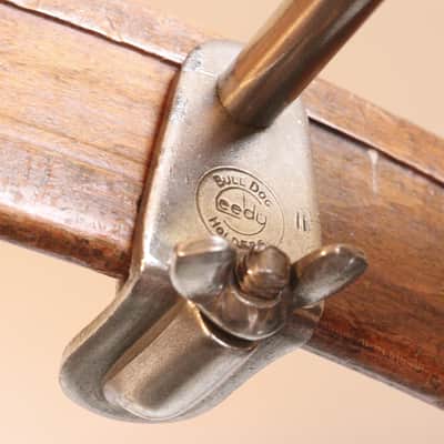Leedy 4" Cow Bell, Logo-Stamped Nickel Plated Holder - 1920s / Traps Era image 2