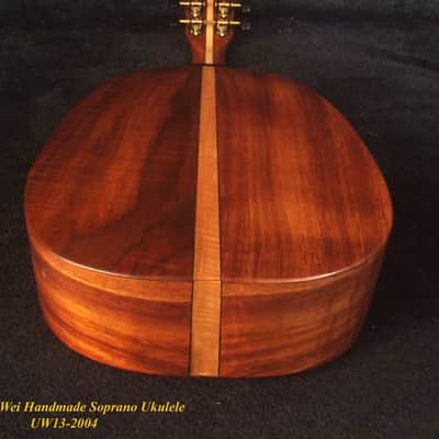 Handmade Pineapple Soprano Ukulele, Solid Hawaiian Koa, Soft-bag, Bruce Wei UW13-2004 image 10