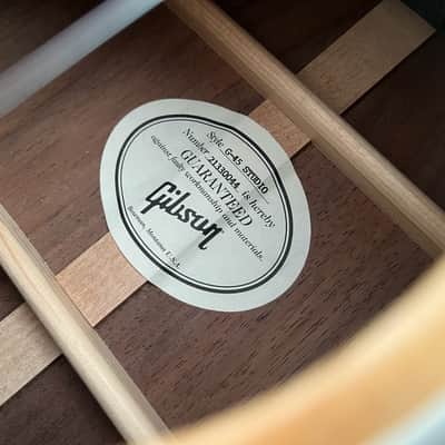 2020 Gibson USA G-45 Studio Antique Natural Satin Acoustic-Electric Guitar Walnut w/ Case image 13