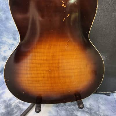 Vintage RARE 1956 Kay Model K32 Sunburst Super Grand Archtop Neck Reset Pro Setup New Strings Softshell Case image 15