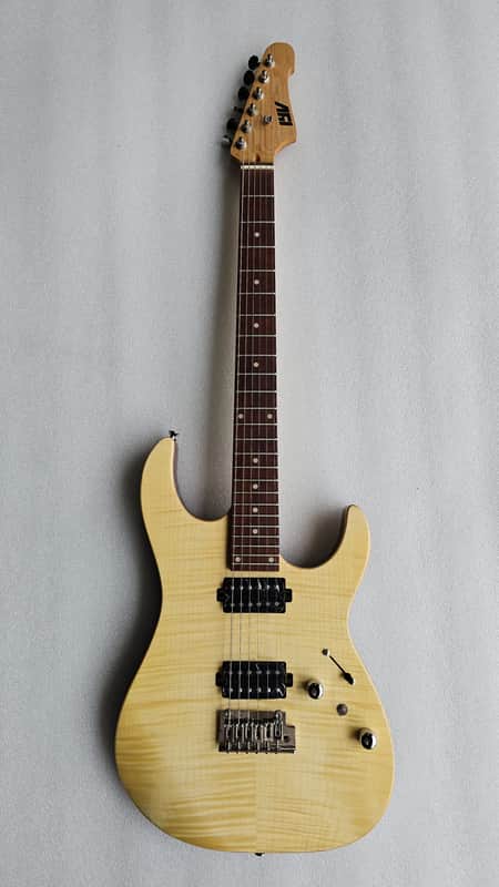 (Detached) IYV-IS-400-HH Solid Body with Flame Maple Top Electric Guitar, Natural image 1