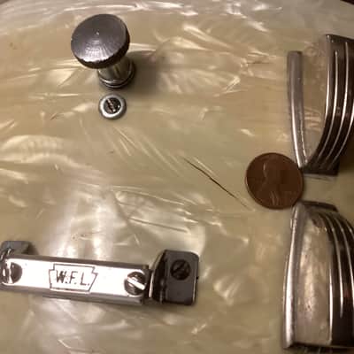 WFL (Ludwig) No. 902 Ray McKinley/Symphonic Super Classic 6.5x14" 16-Lug Snare Drum with P-87 Strainer 1948 - 1959 - White Marine Pearl image 17