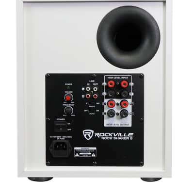 Rockville Rock Shaker 8" Inch White 400w Powered Home Theater Subwoofer Sub image 9