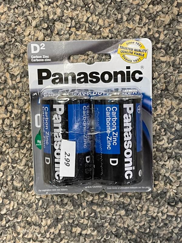 Panasonic D2 Copper Zinc Heavy Duty Batteries - Package of 2 - D batteries image 1