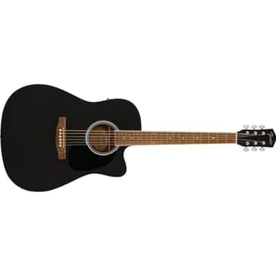 Fender FA-25CE Dreadnought Acoustic Guitar, Black image 1