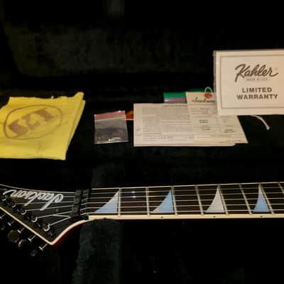 VIDEO! San Dimas Jackson Soloist Custom 1986 Dark Red 1 owner near MINT original ohsc and docs image 13