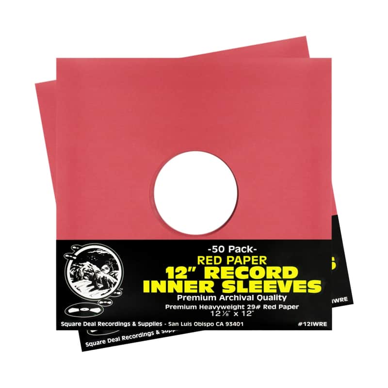 (100) 12" PREMIUM 29# RED Paper Vinyl LP Record Album Inner Sleeves ARCHIVAL image 1
