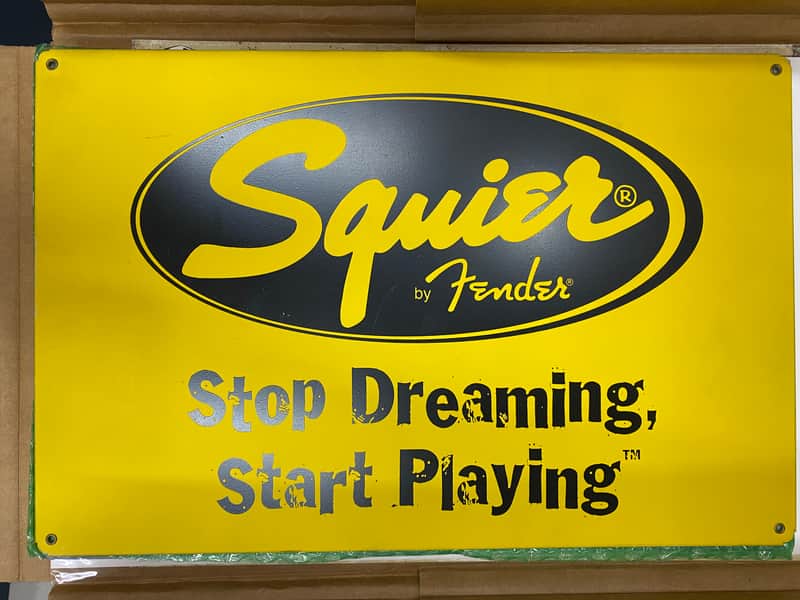 Squier Fender Guitars Tin Metal Wall Sign Poster Banner Decor Dealer Only NEW image 1