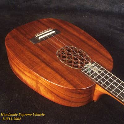Handmade Pineapple Soprano Ukulele, Solid Hawaiian Koa, Soft-bag, Bruce Wei UW13-2004 image 3
