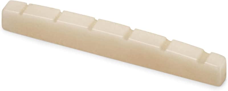 Slotted Unbleached Bone Nut for Guitar - Pre-Slotted Bone Nut, Flat Bottom, 9-1/2" Radius - Replacement Nuts for Electric Guitars image 1