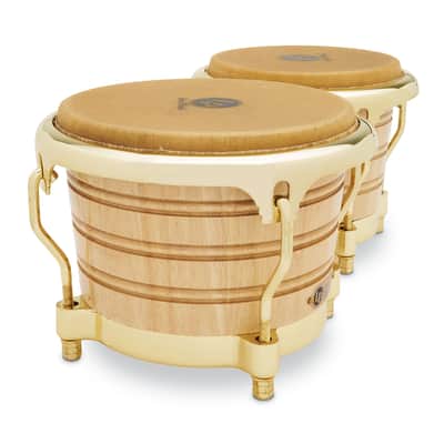 LP LP201AX-2AW 7-1/4-inch and 8-5/8-inch Generation II Bongos - Natural with Gold Hardware image 5
