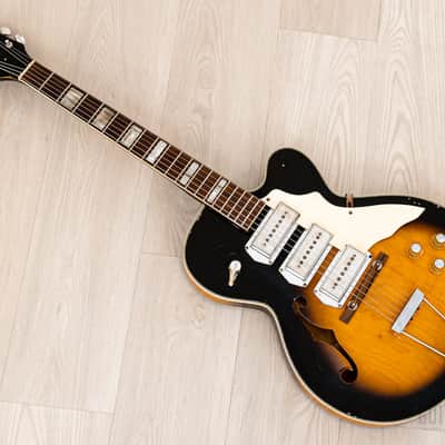1960s Kay Swingmaster K763 Vintage Hollowbody Guitar w/ Kleenex Box Pickups, Case image 12