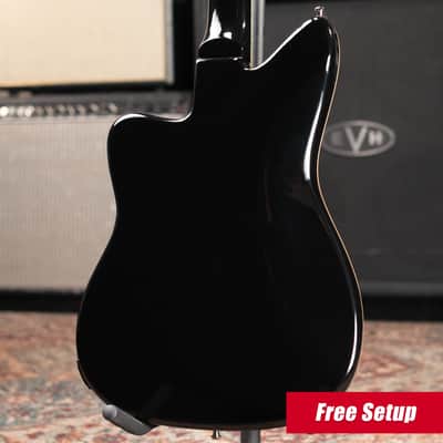 Duesenberg Paloma Baritone Electric Guitar - Black Sparkle with Gig Bag image 2
