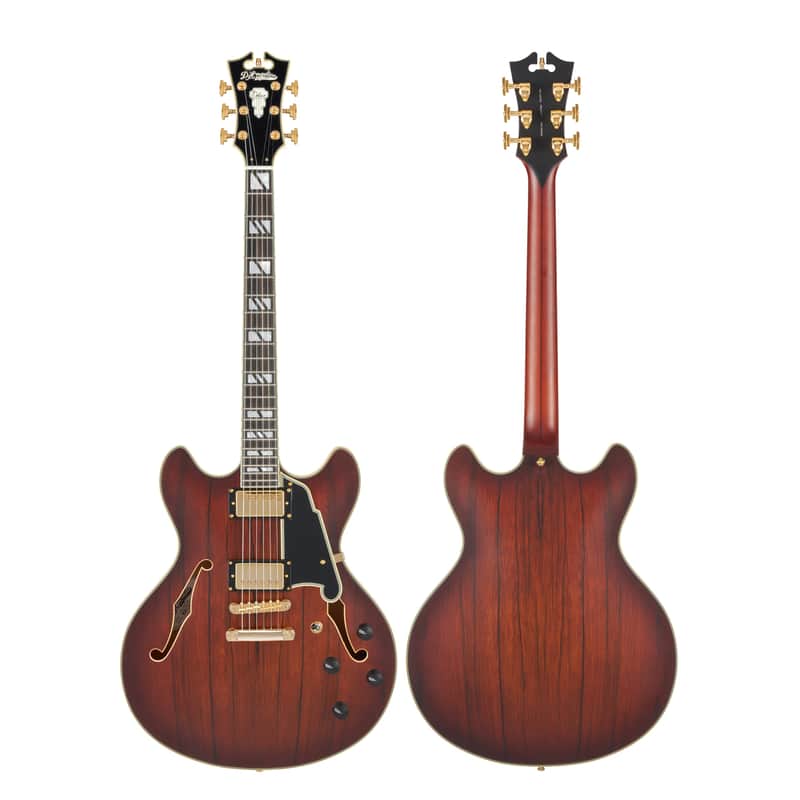 D'Angelico DADDCSBBGS DELUXE DC Double Cutaway Semi-Hollow Body 6-String Electric Guitar w/Deluxe Hardshell Case image 1