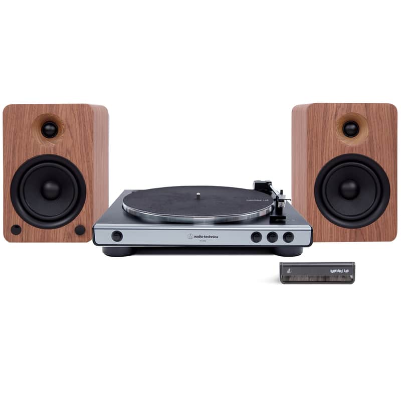 Audio-Technica: AT-LP60X / Kanto YU6 / Turntable Package Silver Turntable / Walnut Speakers