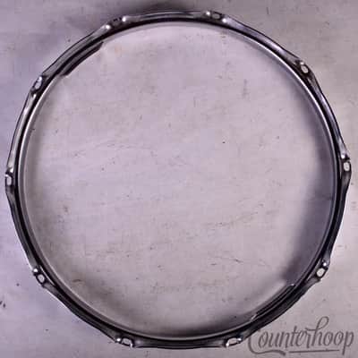 Ludwig 14"Super-Sensitive Snare Drum Resonant Rim/Hoop Steel Vintage 1.6mm 10Lug image 5