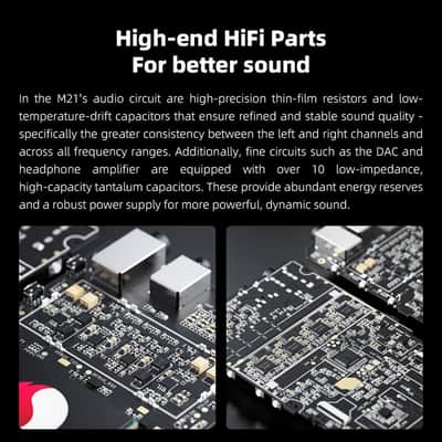 FiiO M21 Android 13 Portable Music Player MP3 Snapdragon 680 4* CS43198 DAC Chips Hi-Res Audio DSD Bluetooth LDAC (Titanium Gold) image 9