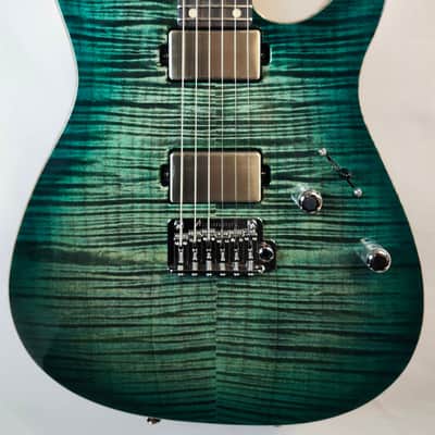 Tom Anderson Angel, Flame Maple Top, Ziricote FB, HC1/HC2+, Cajun Key Lime to Teal Burst, w/Bag image 6